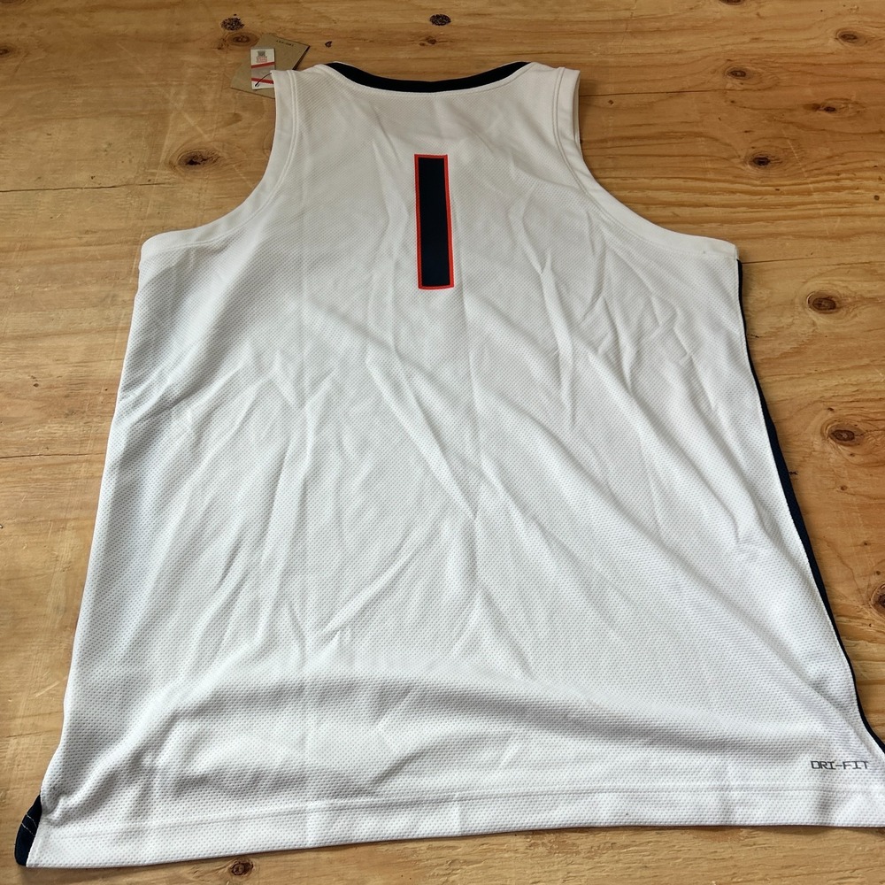 Nike Virginia Cavaliers #1 NCAA Basketball Jersey White Mens Size Large New - Picture 3 of 11